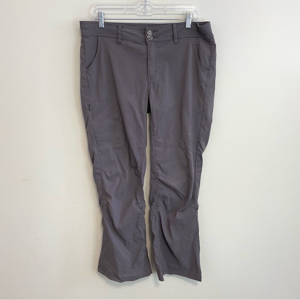 prAna Women's Halle Straight Outdoor Pants Roll Up Light Grey Size 12